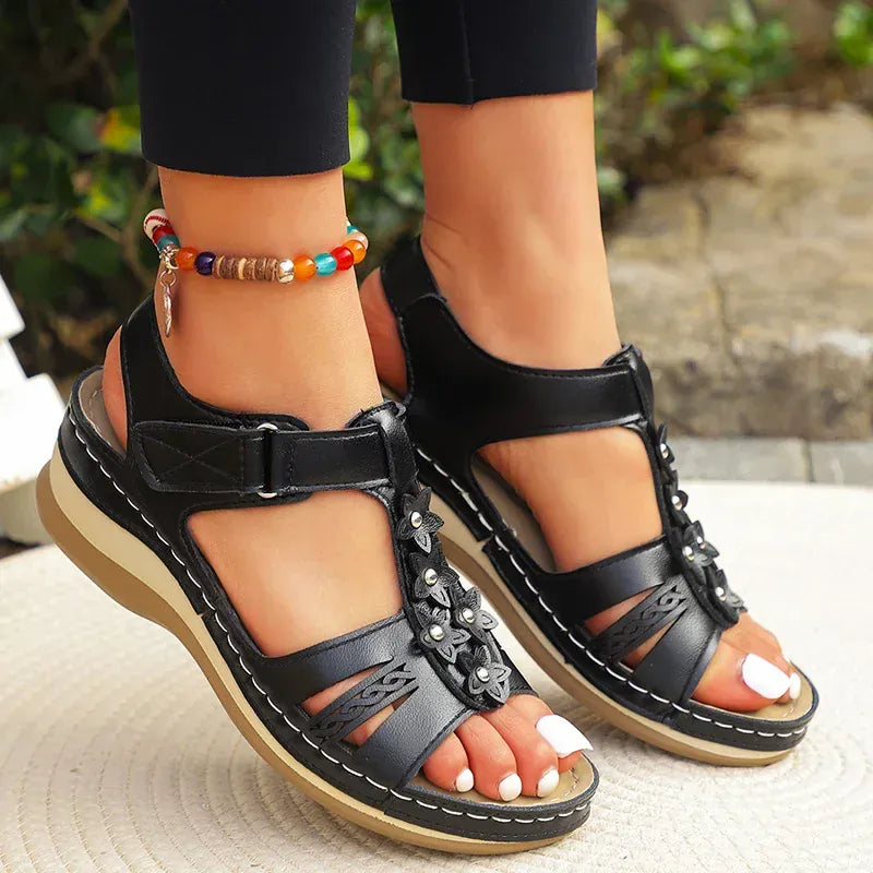 KissICON Plus Size Star Decor Wedges Sandals Women 2025