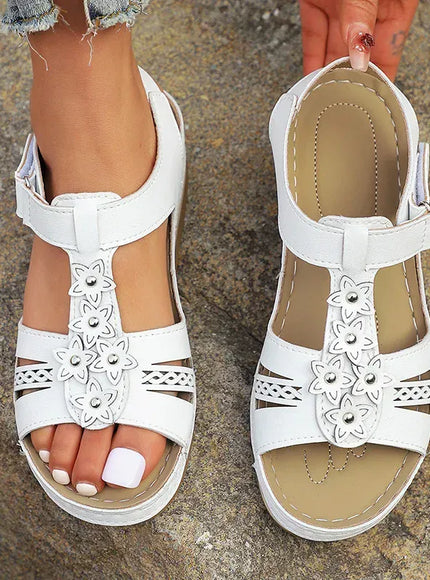 KissICON Plus Size Star Decor Wedges Sandals Women 2025
