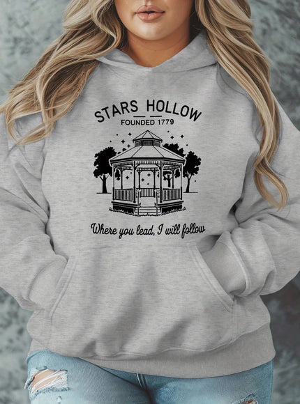jkthpu-45 [Plus Size Stars Hollow Sweatshirt] Plus Size Stars