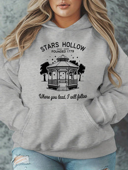 jkthpu-45 [Plus Size Stars Hollow Sweatshirt] Plus Size Stars