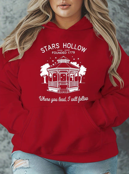 jkthpu-45 [Plus Size Stars Hollow Sweatshirt] Plus Size Stars