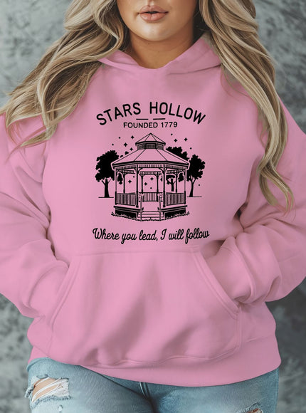 jkthpu-45 [Plus Size Stars Hollow Sweatshirt] Plus Size Stars