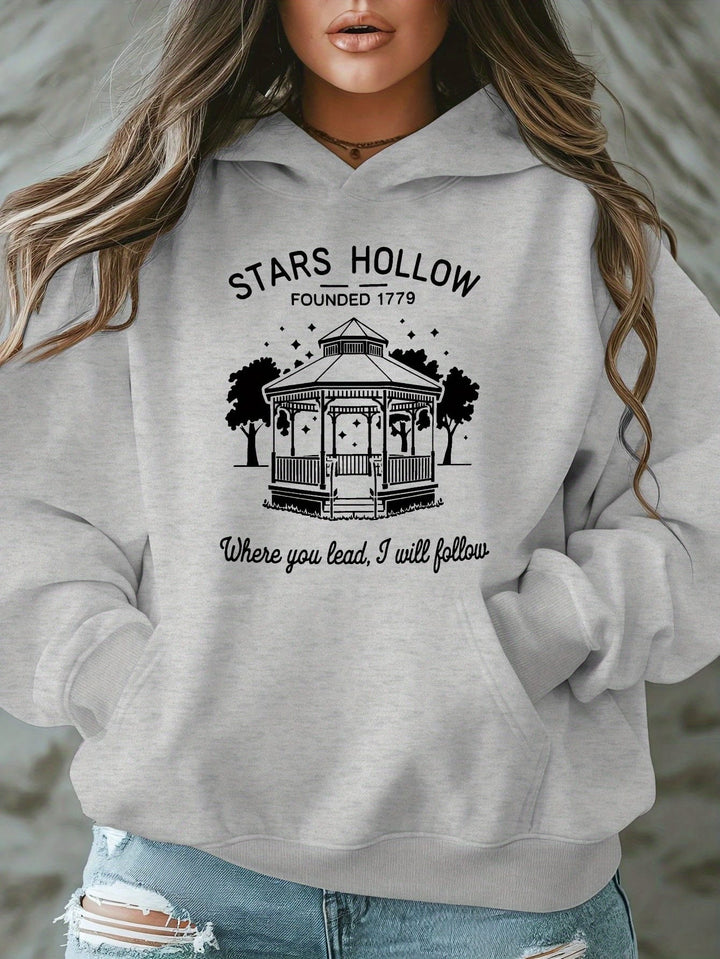 [Plus Size Stars Hollow Sweatshirt] Plus Size Stars