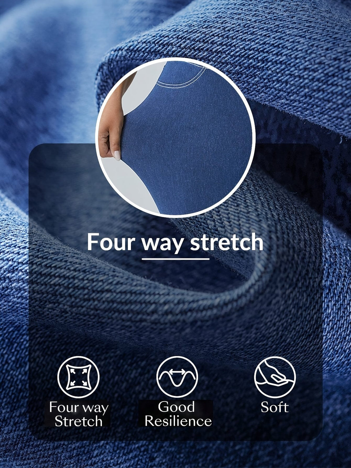 jkthpu-45 Plus Size Stretch Denim Jeans - High Elasticity