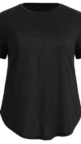 jkthpu-45 Plus Size Stretchy Workout Tee Gym Yoga Everyday Comfort