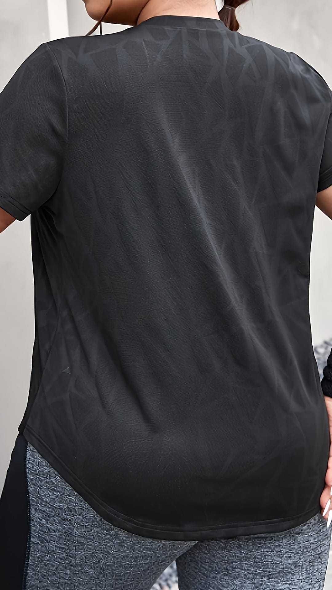 jkthpu-45 Plus Size Stretchy Workout Tee Gym Yoga Everyday Comfort