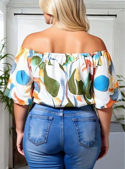 KissICON Plus Size "Summer Abstract" Top