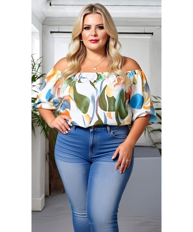 KissICON Plus Size "Summer Abstract" Top
