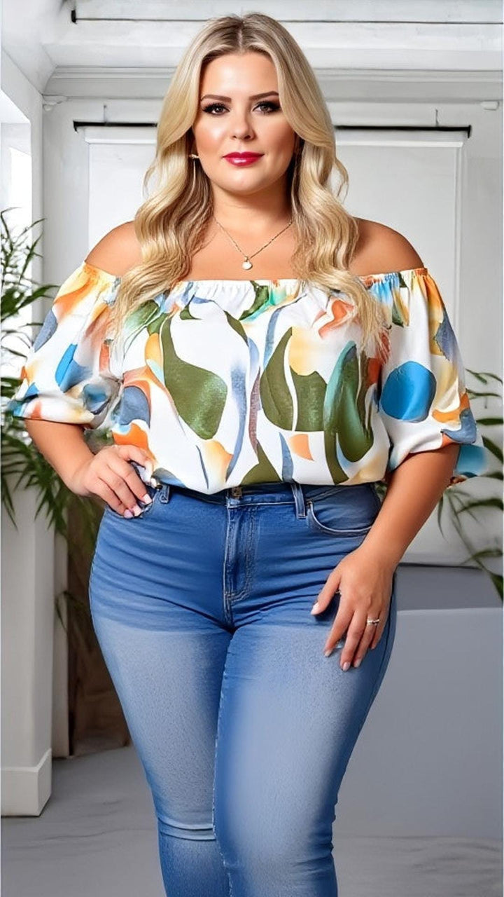 Plus Size "Summer Abstract" Top