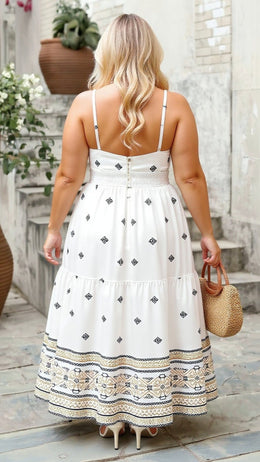 KISSICON Plus Size Summer Cami Wrap Maxi Dress – Sleeveless Spaghetti Strap V-Neck