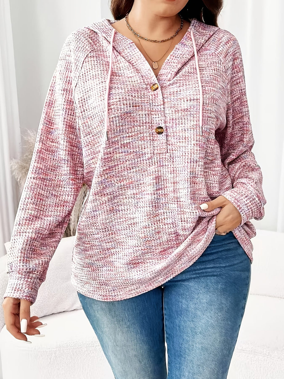 jkthpu-45 Plus Size Tie Dye Hooded Pullover Sweatshirt – Drawstring Oversized Hoodie