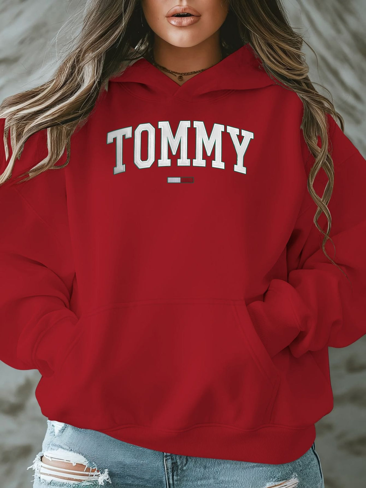 jkthpu-45 Plus Size - TOMMY Women'S Plus-Size Casual Hooded