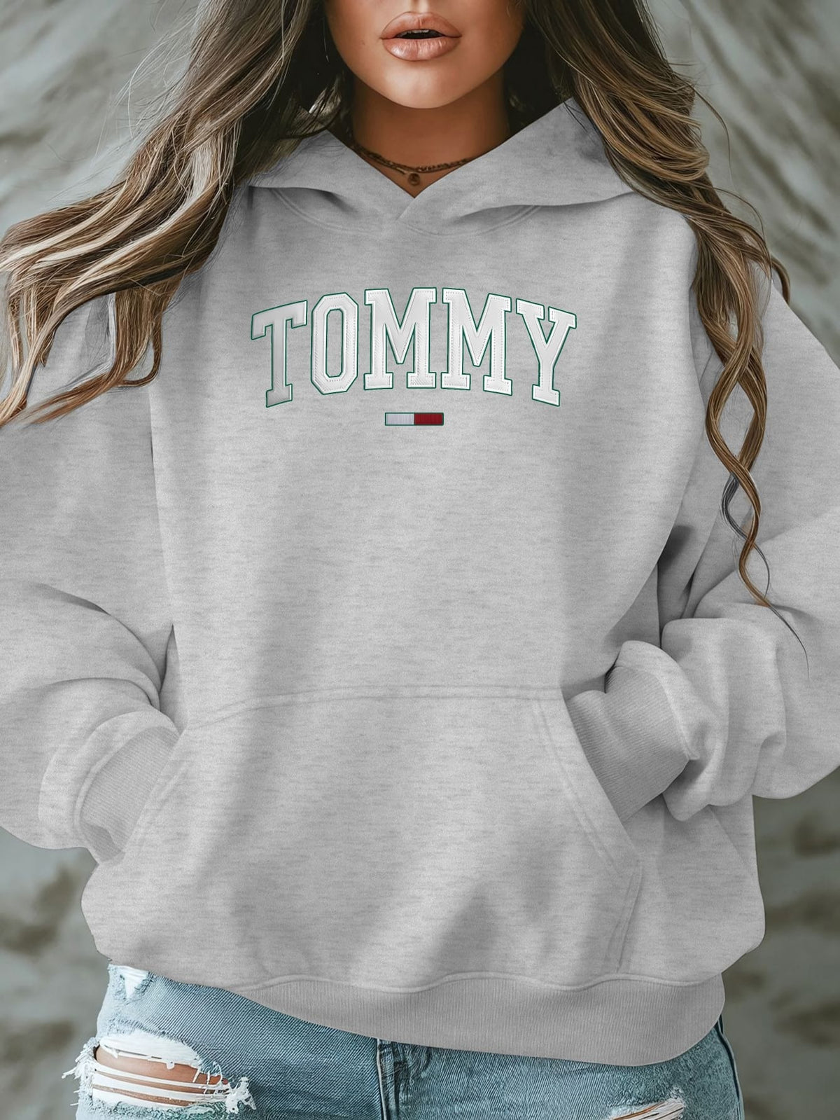 jkthpu-45 Plus Size - TOMMY Women'S Plus-Size Casual Hooded