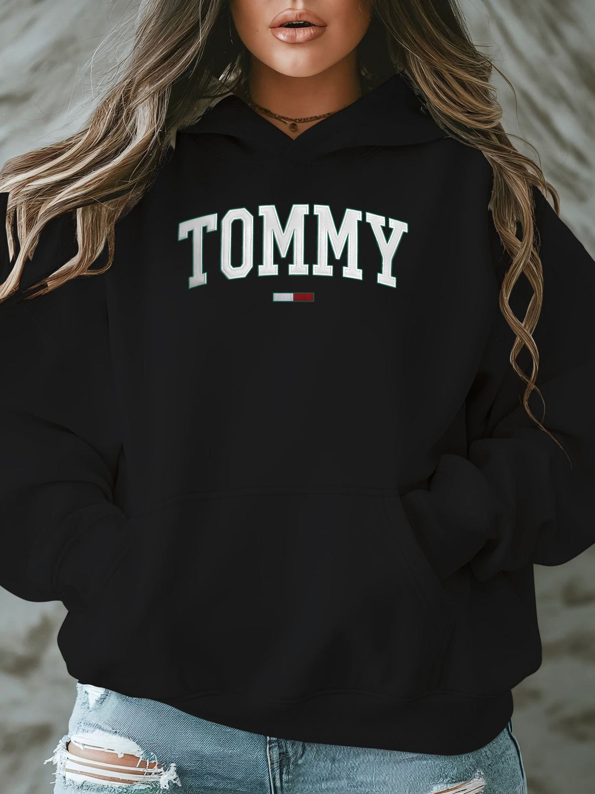 jkthpu-45 Plus Size - TOMMY Women'S Plus-Size Casual Hooded