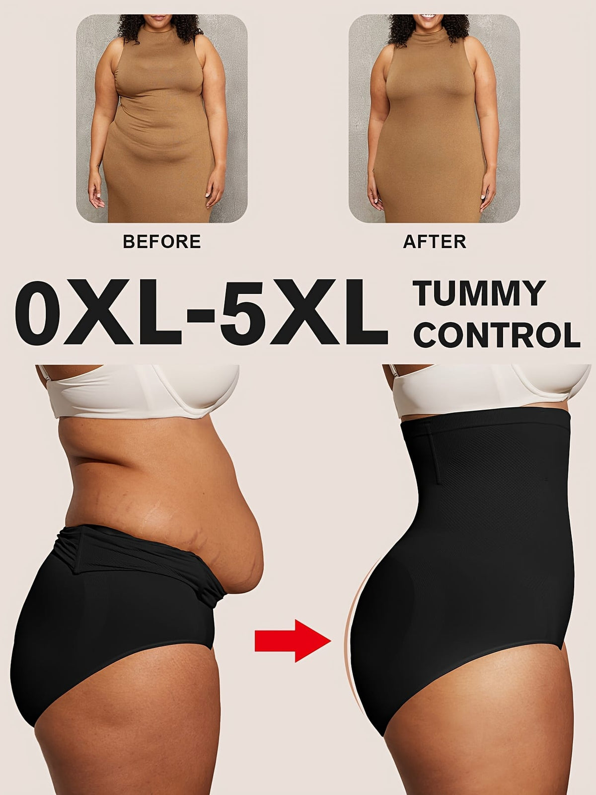 jkthpu-45 Plus Size Tummy Control Butt Lift Shaping Panties