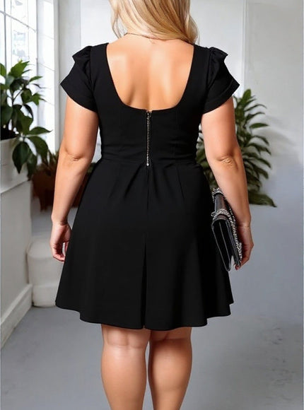 KISSICON DRESS Plus Size V-Neck Short Sleeve Mini Dress – Sexy