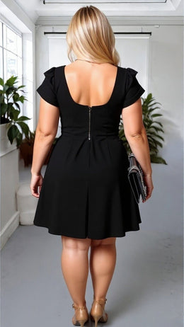 KISSICON DRESS Plus Size V-Neck Short Sleeve Mini Dress – Sexy
