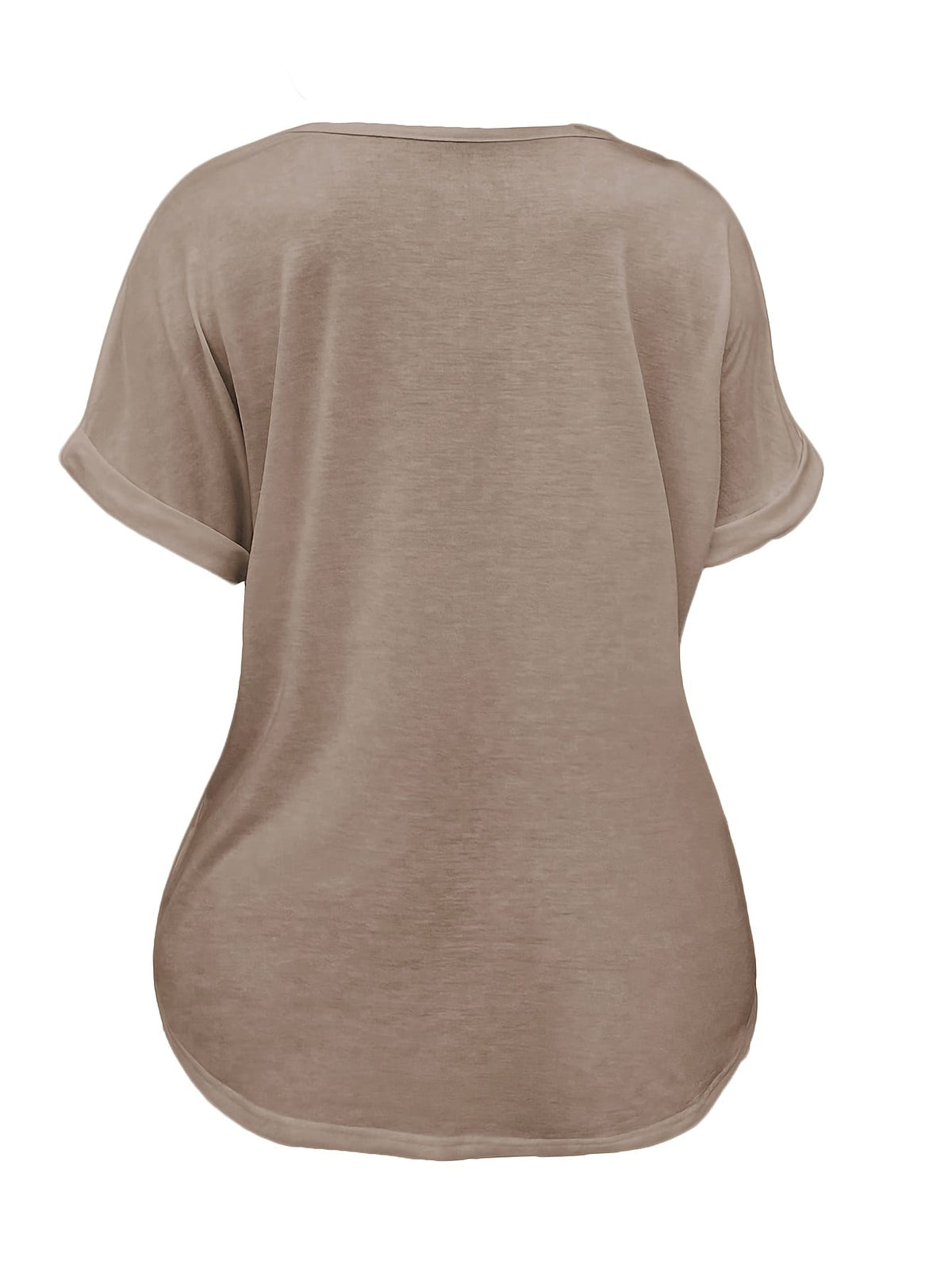 jkthpu-45 Plus Size VNeck Heart Print Batwing Tee