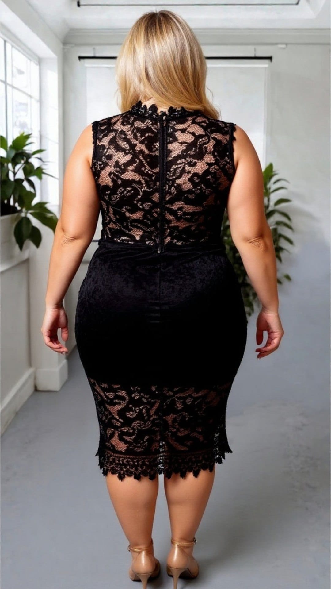 KissICON Plus Size White Lace Midi Dress – Cap Sleeve Elegant Mermaid Style Party & Wedding Outfit