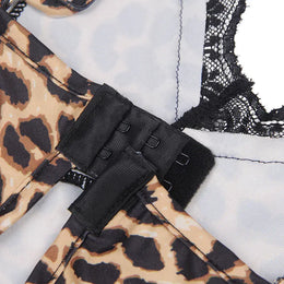 KissICON Plus Size Women Pajama Hot Wild Leopard Long Robe Nightgowns Erotic Sleepwear Sexy Adult  Night Dress Lingerie M-5XL