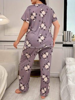 jkthpu-45 Plus Size Women's 2 Piece Cute Pajamas Set