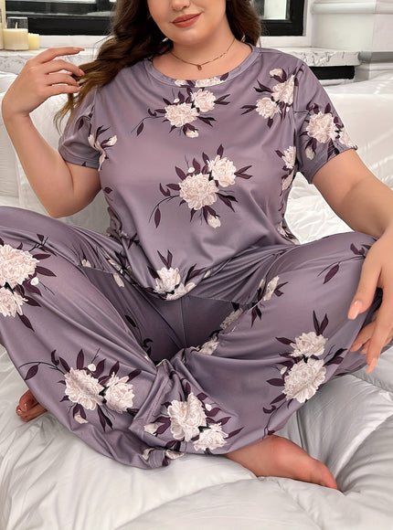 jkthpu-45 Plus Size Women's 2 Piece Cute Pajamas Set