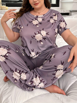 jkthpu-45 Plus Size Women's 2 Piece Cute Pajamas Set