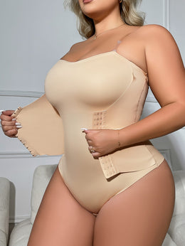 jkthpu-45 Plus Size Women'S Bodysuit with Front Buttons, Waist
