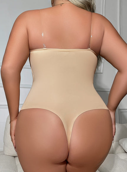 jkthpu-45 Plus Size Women'S Bodysuit with Front Buttons, Waist