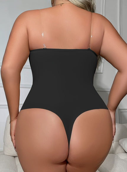 jkthpu-45 Plus Size Women'S Bodysuit with Front Buttons, Waist