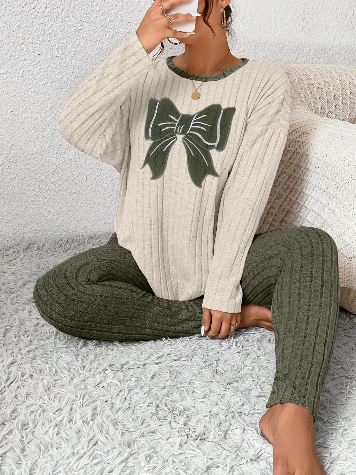 jkthpu-45 Plus Size Women'S Bow Embroidered Loose Top Slim