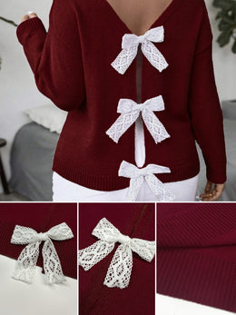 KissICON Plus Size, Women's Butterfly Pattern Sweater with Back