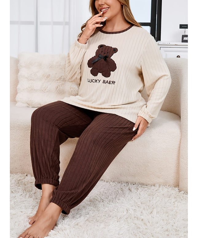 jkthpu-45 Plus Size Women'S Casual Style Pajama Set, Bow