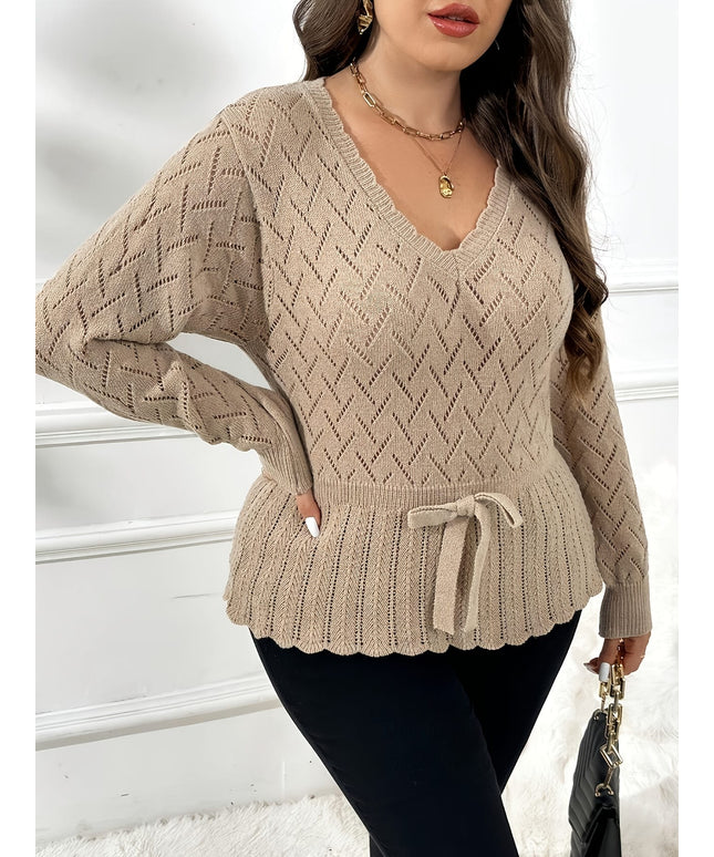 KissICON Plus Size - Women'S Casual V-Neck Sweater with