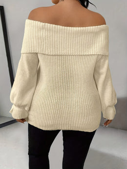 jkthpu-45 Plus Size - Women'S Chic Off-Shoulder Sweater -