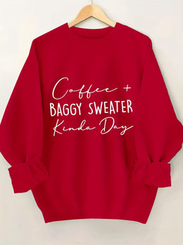 jkthpu-45 Plus Size Women's Cozy Letter Print Pullover Sweatshirt