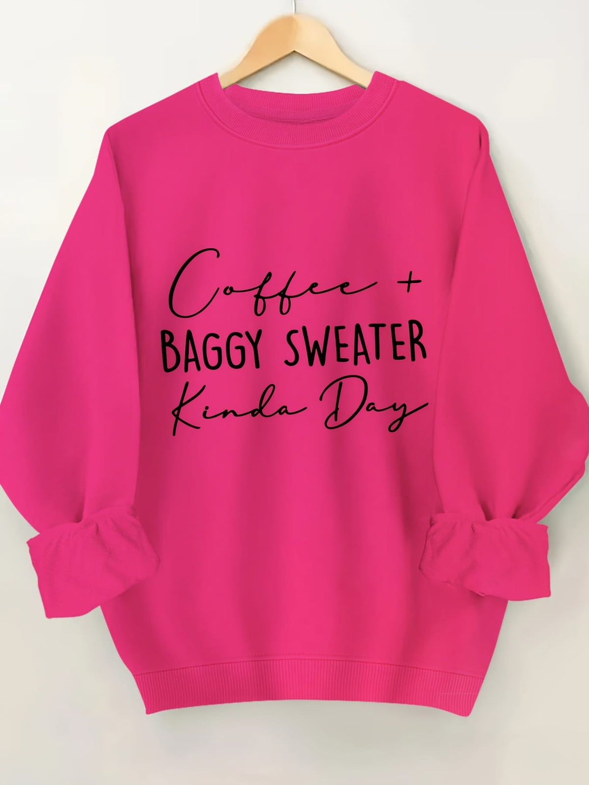 jkthpu-45 Plus Size Women's Cozy Letter Print Pullover Sweatshirt