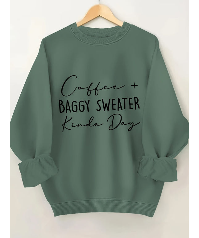 jkthpu-45 Plus Size Women's Cozy Letter Print Pullover Sweatshirt