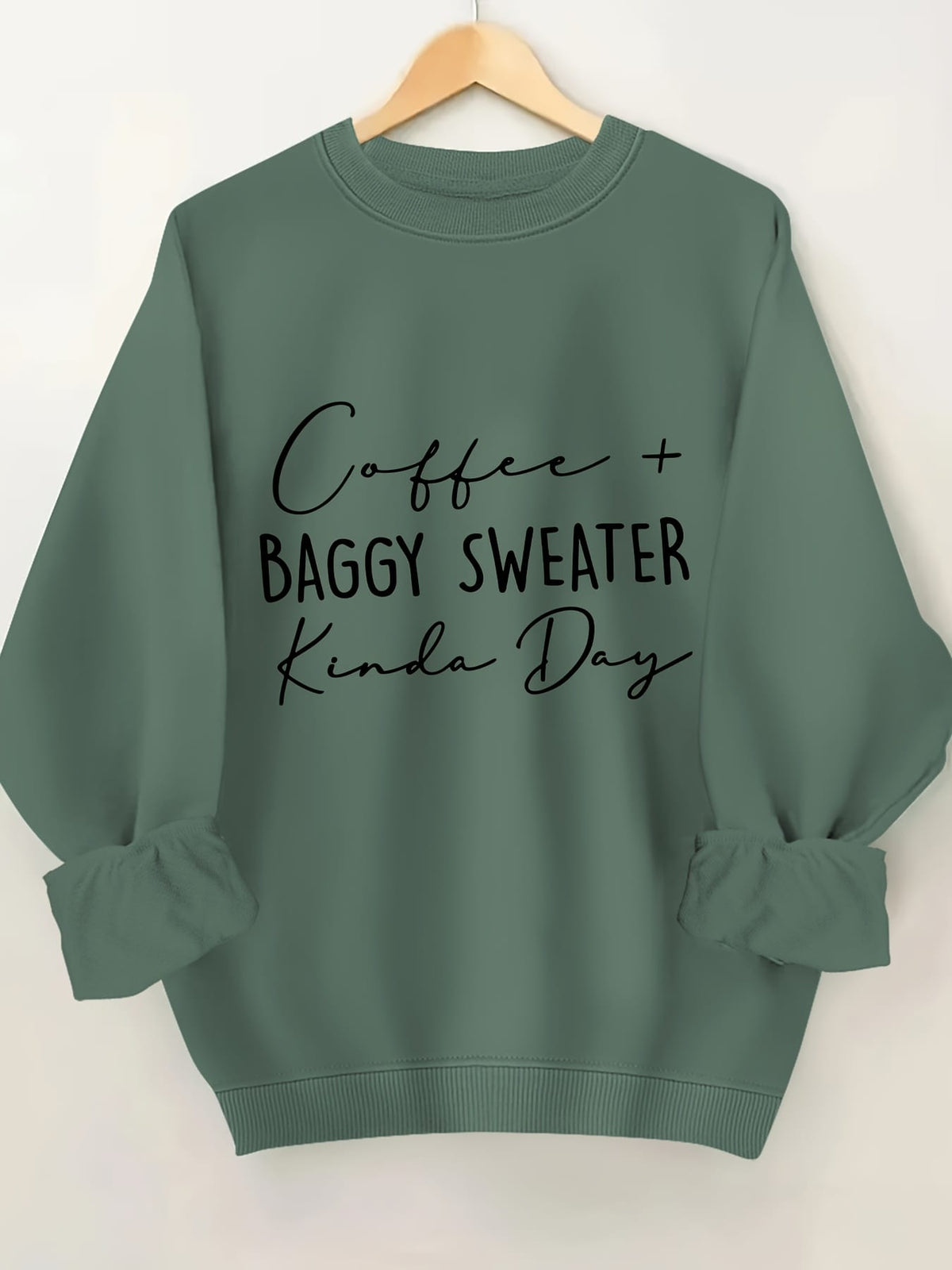 jkthpu-45 Plus Size Women's Cozy Letter Print Pullover Sweatshirt