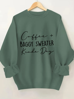 jkthpu-45 Plus Size Women's Cozy Letter Print Pullover Sweatshirt