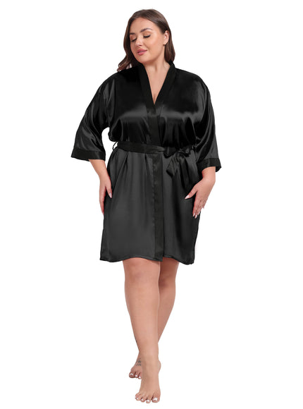 KissICON Plus Size Women's Elegant Black & Red Floral