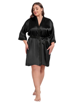 KissICON Plus Size Women's Elegant Black & Red Floral