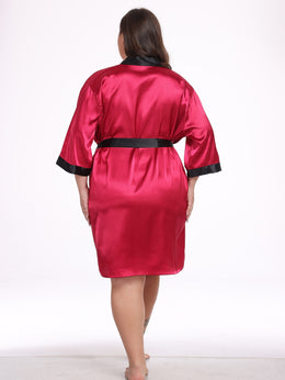KissICON Plus Size Women's Elegant Black & Red Floral