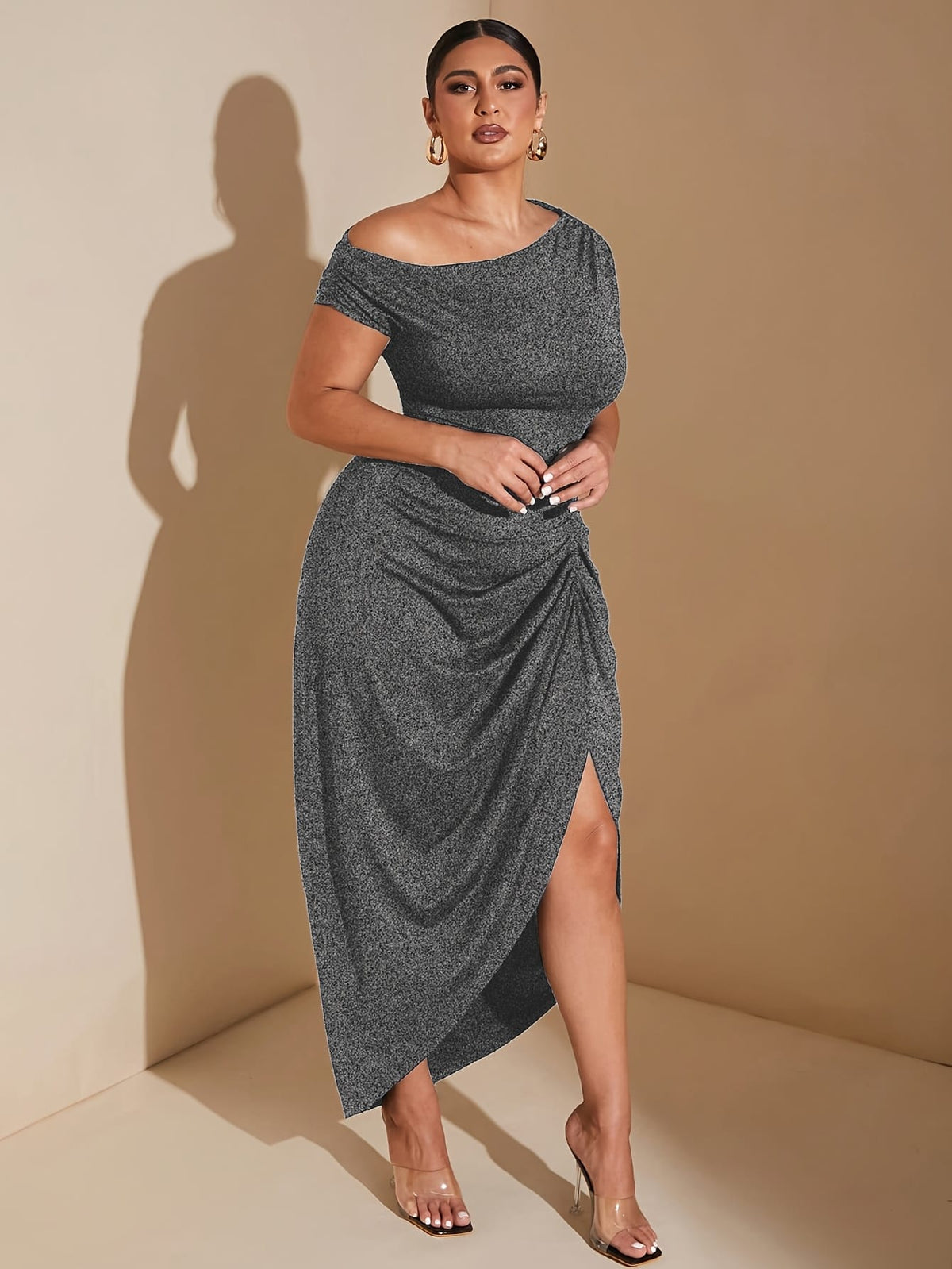 jkthpu-45 Plus Size Women's Elegant Bodycon Maxi Dress – Formal Party & Evening Gown | KissICON