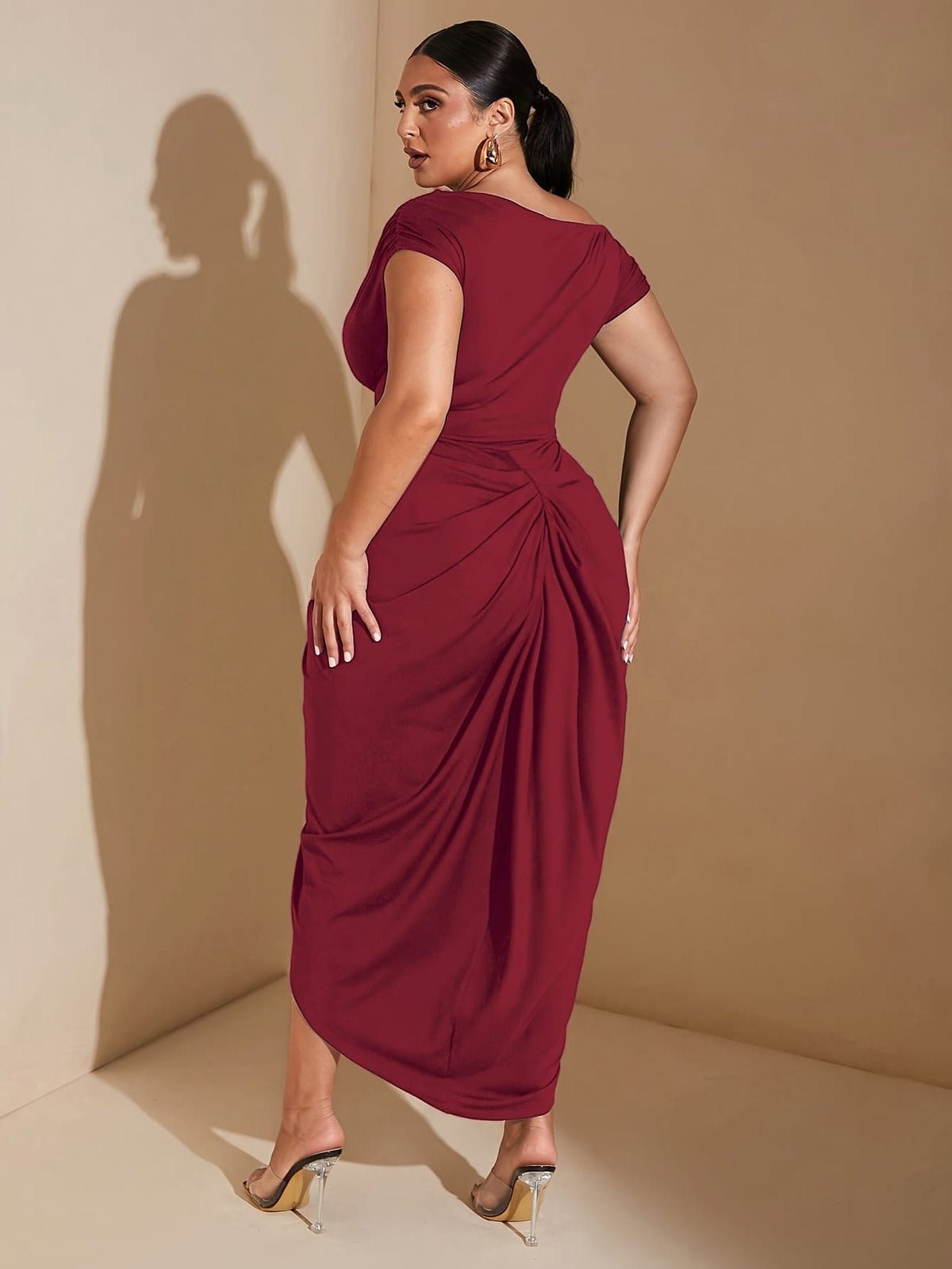 jkthpu-45 Plus Size Women's Elegant Bodycon Maxi Dress – Formal Party & Evening Gown | KissICON