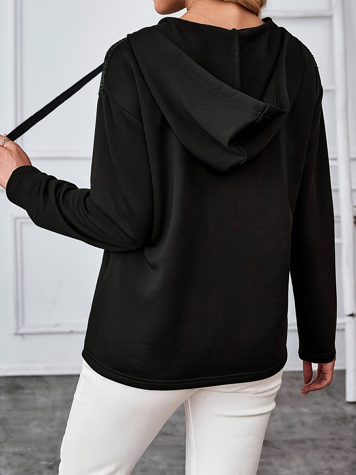 jkthpu-45 Plus Size - Women'S Elegant Hooded Sweatshirt -
