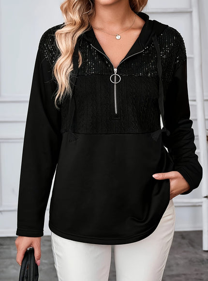 jkthpu-45 Plus Size - Women'S Elegant Hooded Sweatshirt -