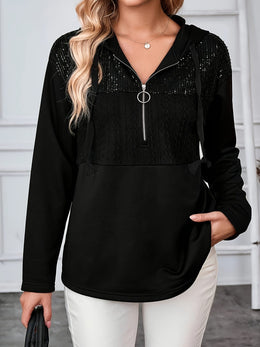 jkthpu-45 Plus Size - Women'S Elegant Hooded Sweatshirt -