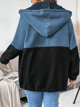 jkthpu-45 Plus Size - Women'S Elegant Hooded Zipper Jacket