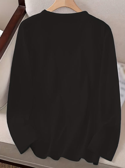jkthpu-45 Plus Size, Women's Elegant Long Sleeve Sweater -